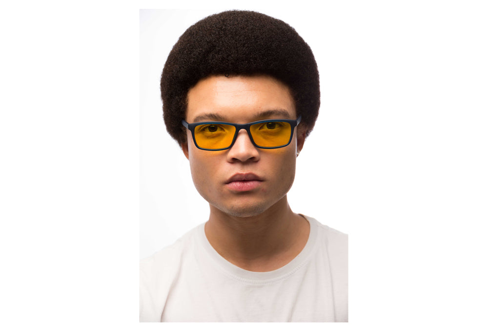 Man Wearing Hudson Light Sensitivity Glasses Prescription