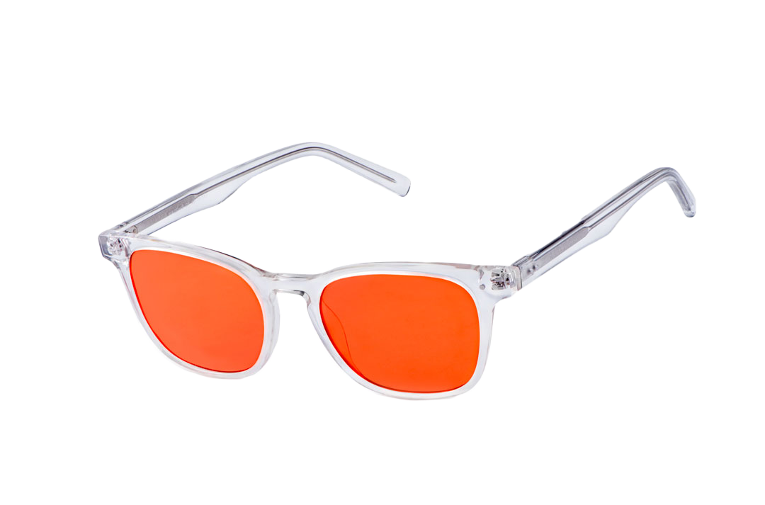 Crystal Blue Light Blocking Glasses Readers Angled View