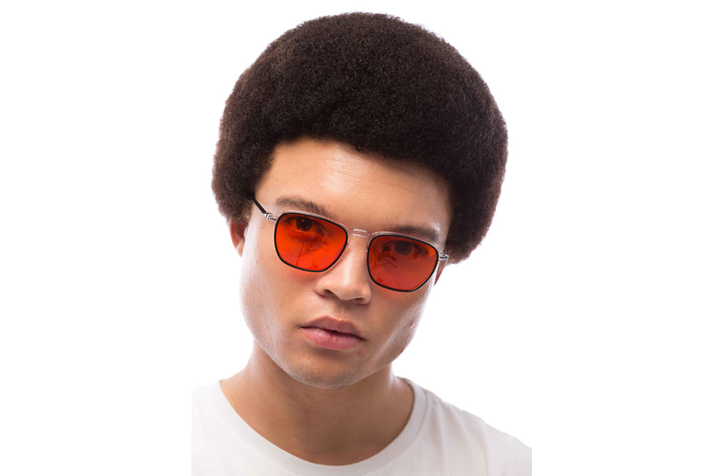 Man Wearing Zane Blue Light Blocking Glasses
