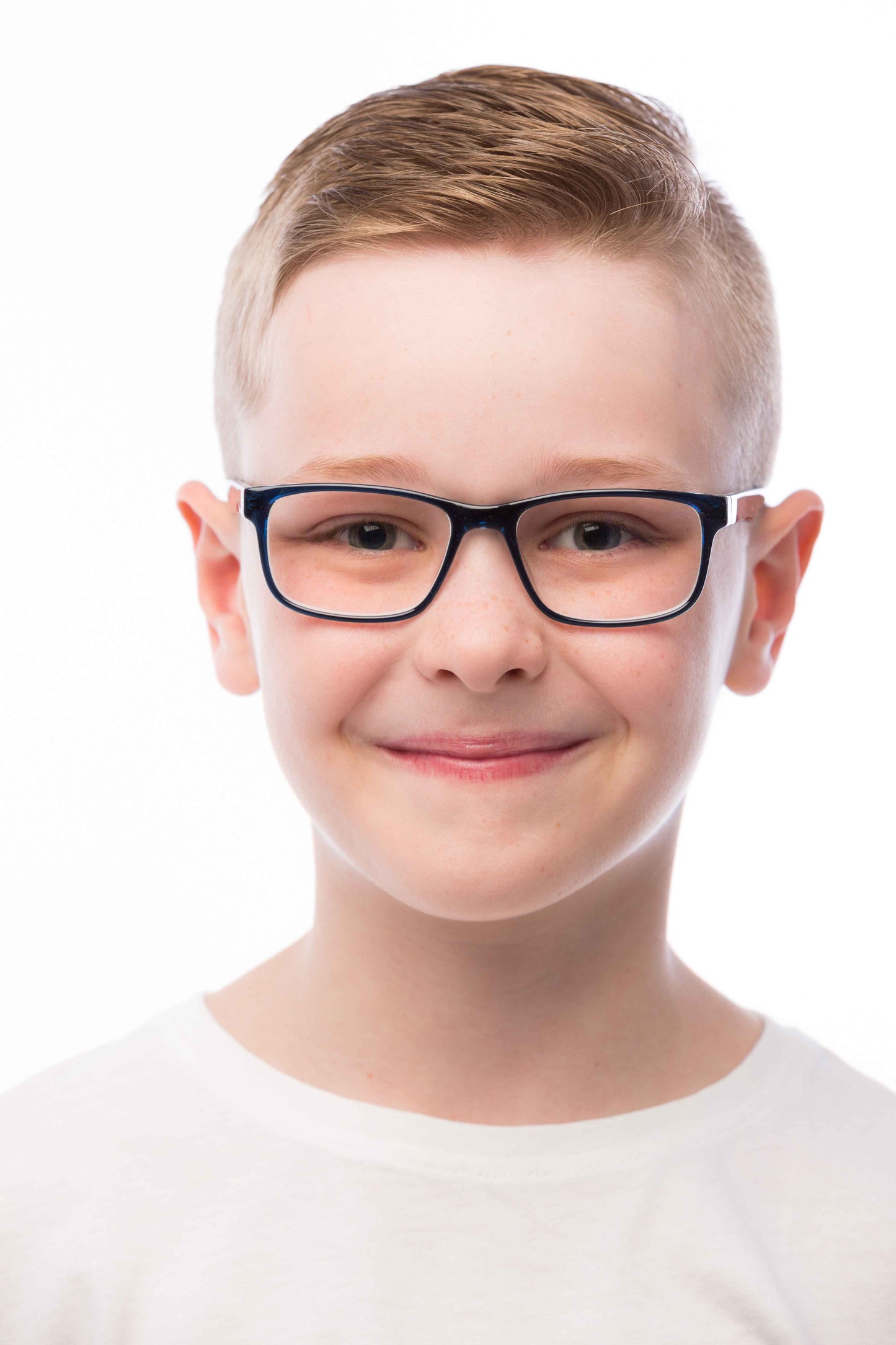 Boy Wearing Theo Computer Glasses Prescription Angled View