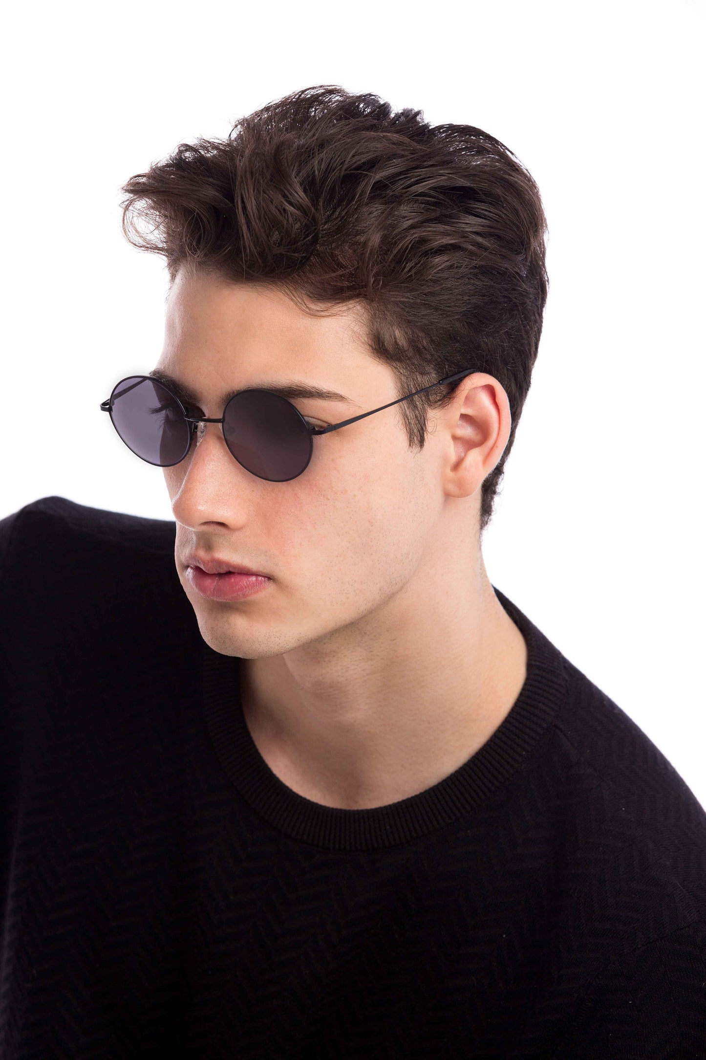 Man Wearing Lennon Sunglasses (Grey)