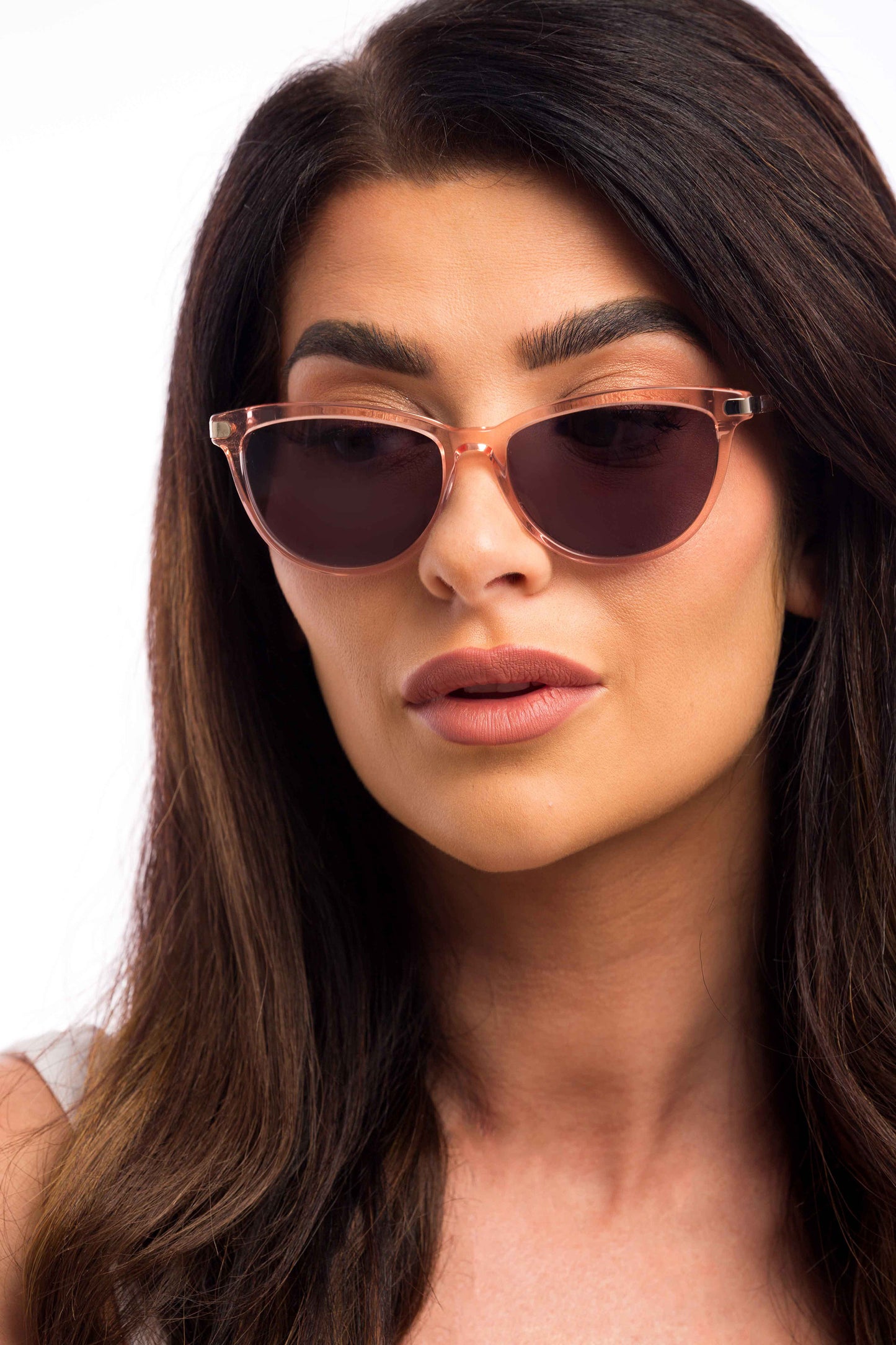 Woman Wearing Melissa Sunglasses Prescription (Grey)