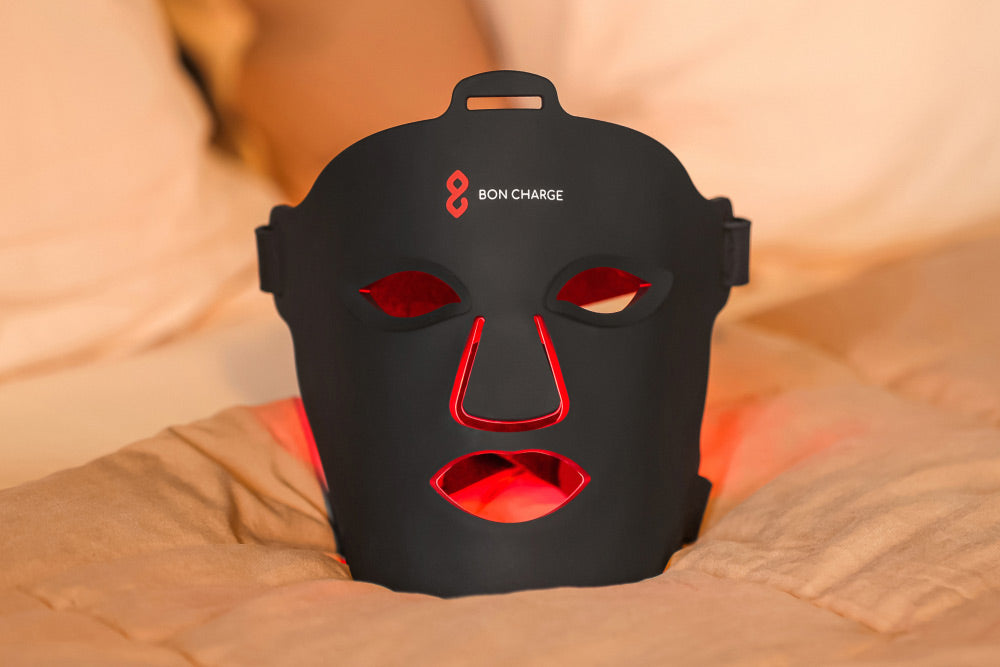 Red Light Face Mask On Bed